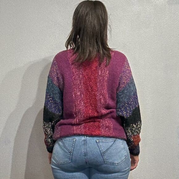 Mariea Kim Purple Oversized Vintage Sweater Sz M - Picture 9 of 11